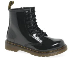 Dr. Martens Delaney Kids Black Patent Boots