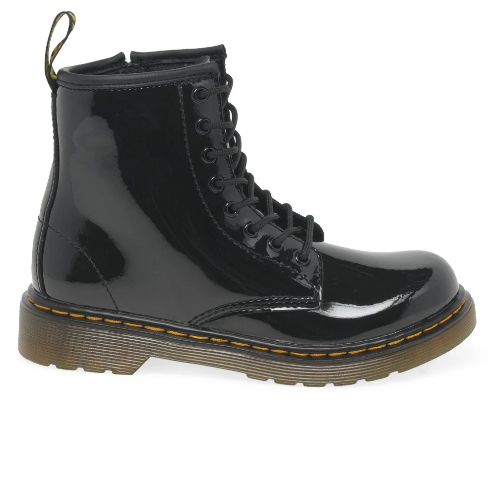 Dr. Martens Delaney Kids Black Patent Boots 4 Dr. Martens Delaney Kids Black Patent Boots - Image 2