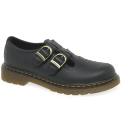 Children's Shoe Store 8 Dr. Martens 8065 Buckle Girls Junior School Shoes