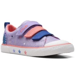 Clarks Foxing Play K Girls Canvas Trainers