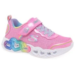 Skechers Infinite Hearts Lights Girls Youth Trainers