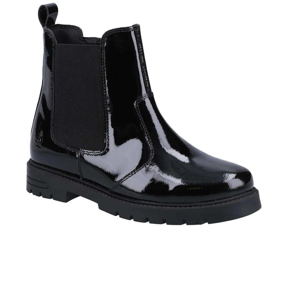 Hush Puppies Laura Patent Chelsea Girls School Boots 3 Hush Puppies Laura Patent Chelsea Girls School Boots