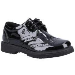 Hush Puppies Sally Patent Junior Girls School Shoes