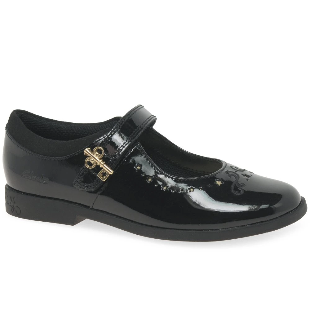Clarks Lock Magic K Girls School Shoes 3 Clarks Lock Magic K Girls School Shoes