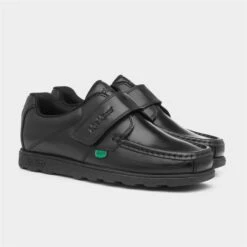 Kickers Boys Fragma Leather Shoe In Black -Children's Shoe Store 203007 2 L06.20230718000310