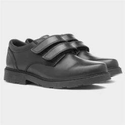 Hush Puppies Maine Boys Black Leather Shoe -Children's Shoe Store 203053 2 L06.20230703000128