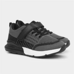 XL Exe Kids Grey Easy Fasten Knitted Trainer -Children's Shoe Store 807049 2 L06.20230127000519